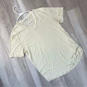 James Perse Tshirt cotton v neck short sleeve mens Yellow (small) casual preppy